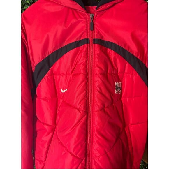 Nike Y2K Nebraska Huskers Puffer Coat Sz Large - Picture 2 of 5